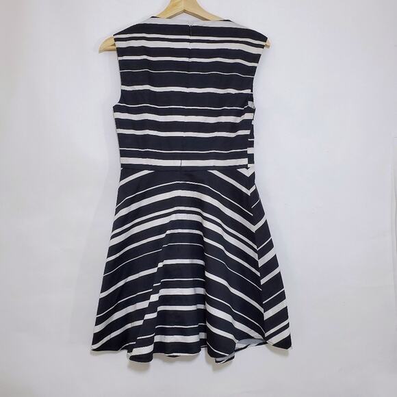 French Connection | Black and White Horizontal Stripe Structured Sheath Dress - Picture 2 of 5